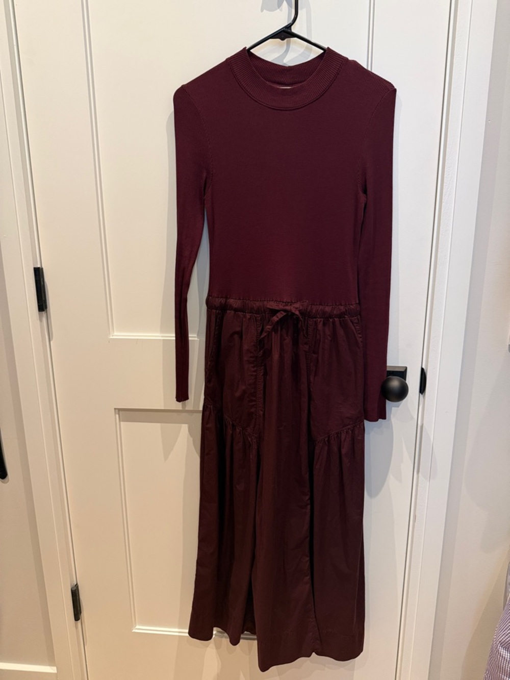 Nation LTD Long Sleeve Tiered Dress in Wine
